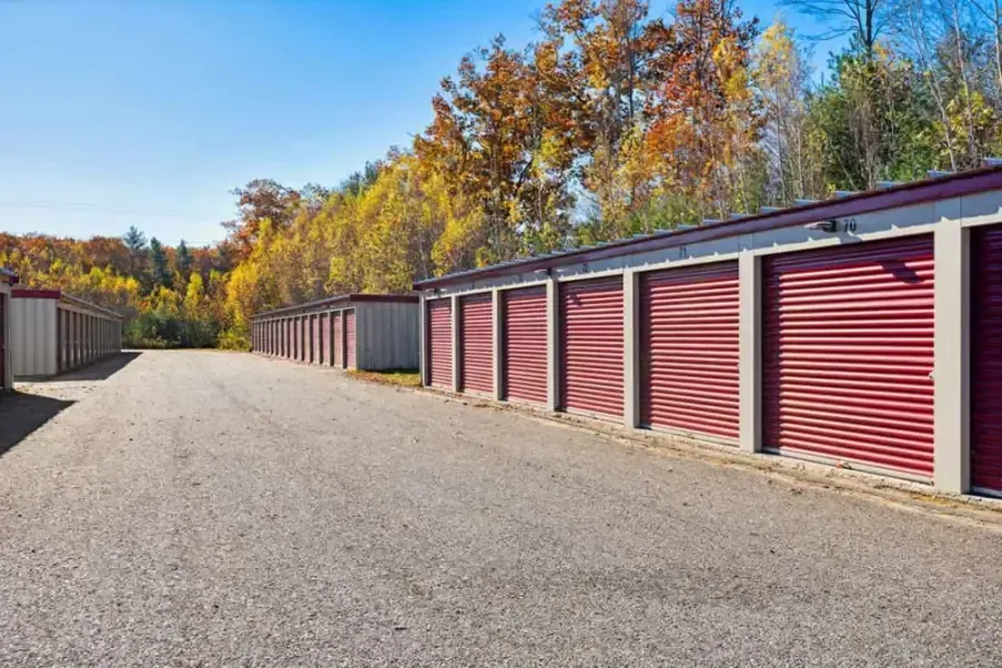 An external row of storage units.