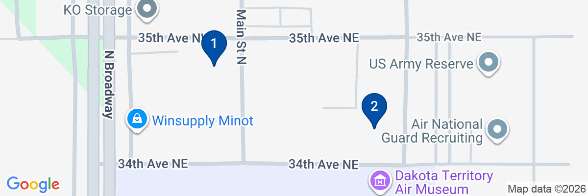 Map showing facility locations