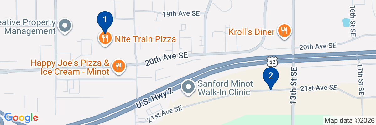 Map showing facility locations