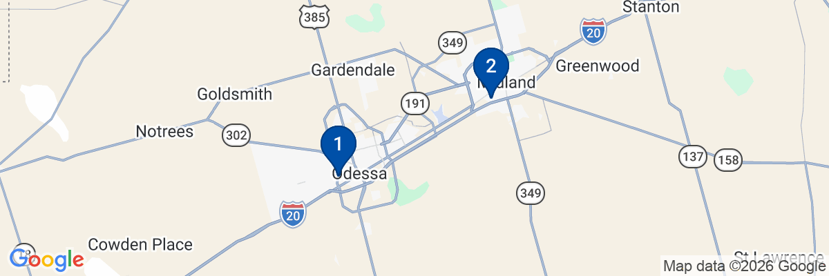 Map showing facility locations