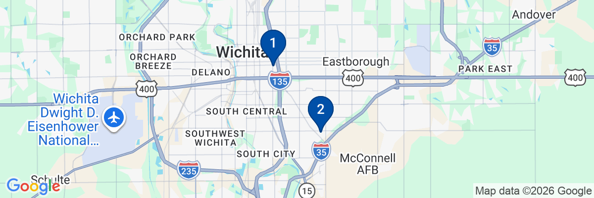 Map showing facility locations