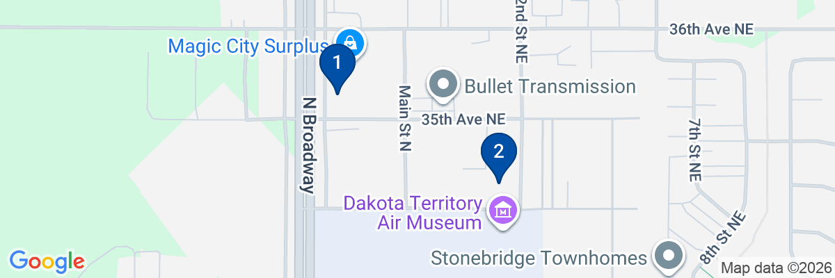 Map showing facility locations