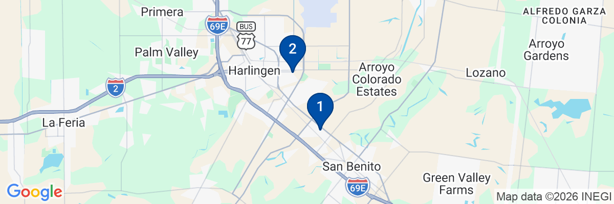 Map showing facility locations
