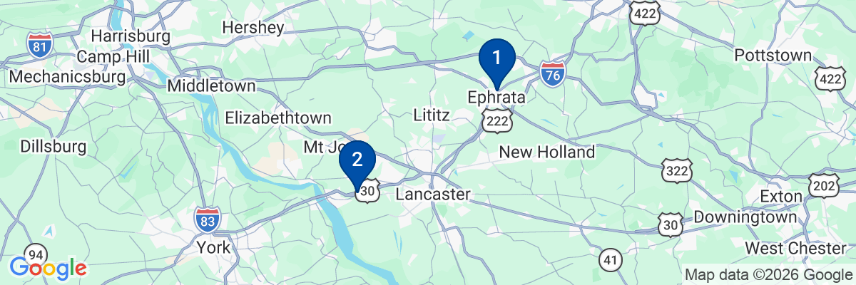 Map showing facility locations