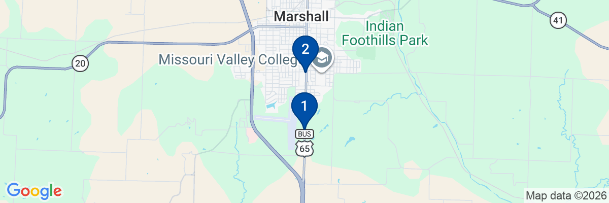 Map showing facility locations