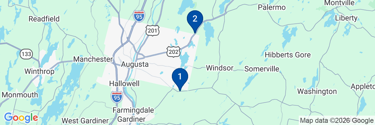 Map showing facility locations