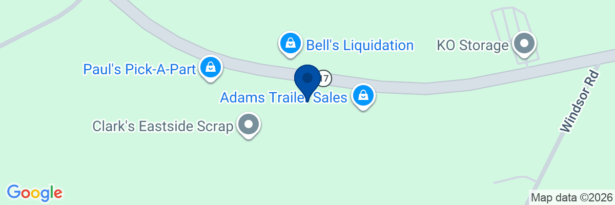 Map showing facility locations