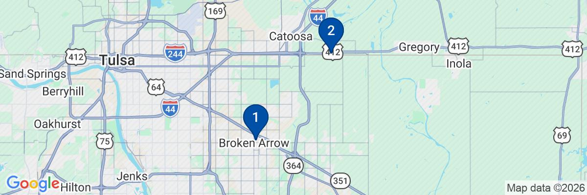 Map showing facility locations