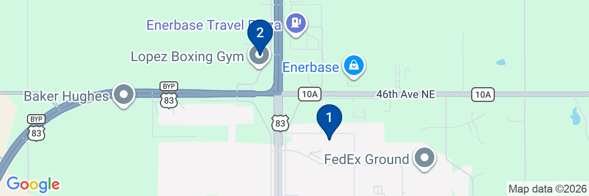 Map showing facility locations