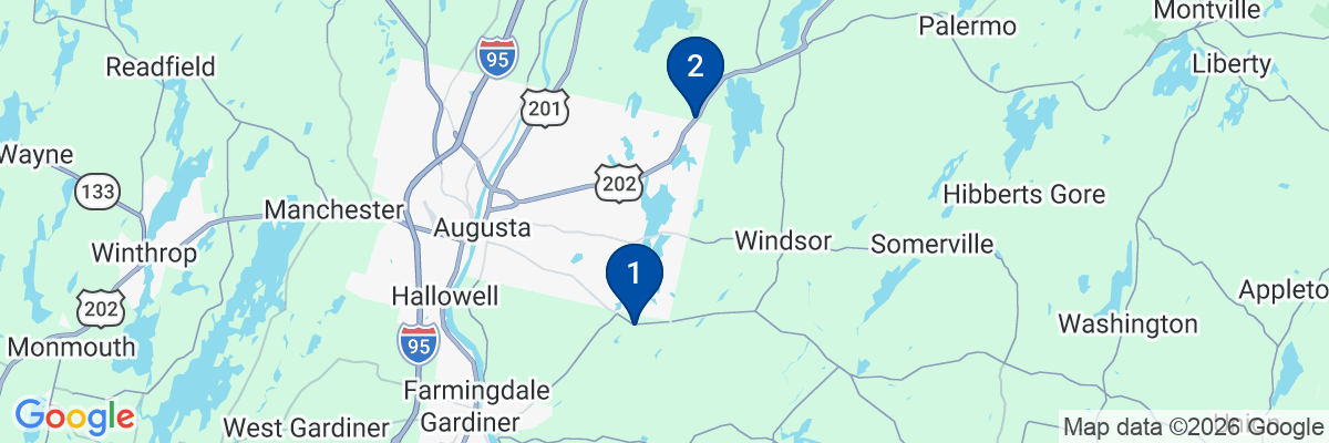 Map showing facility locations