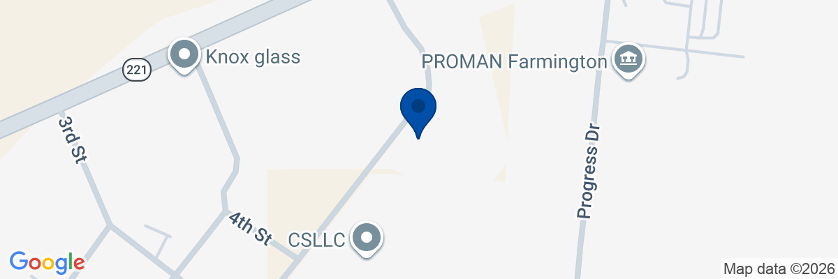 Map showing facility locations