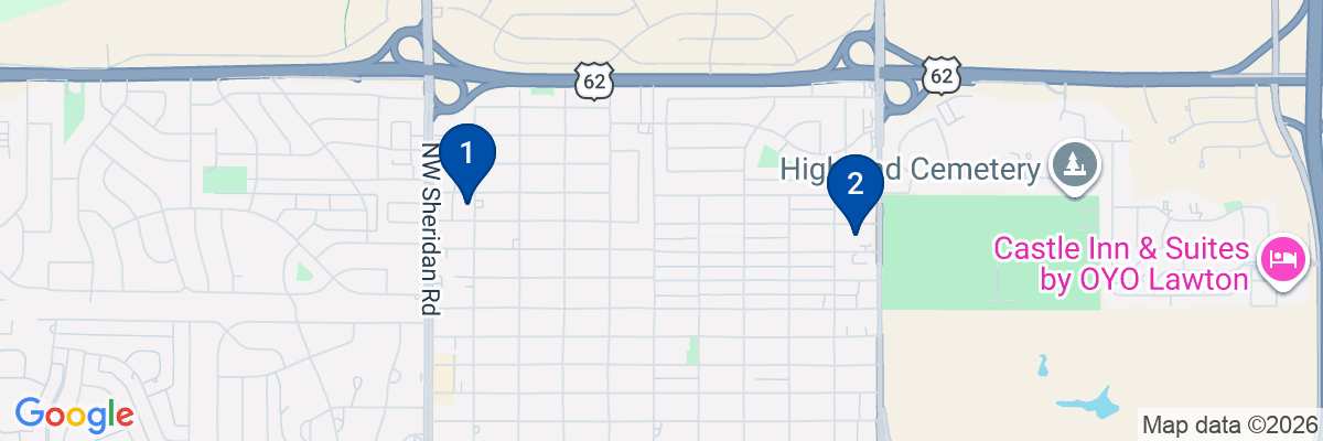 Map showing facility locations
