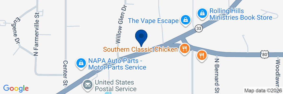 Map showing facility locations