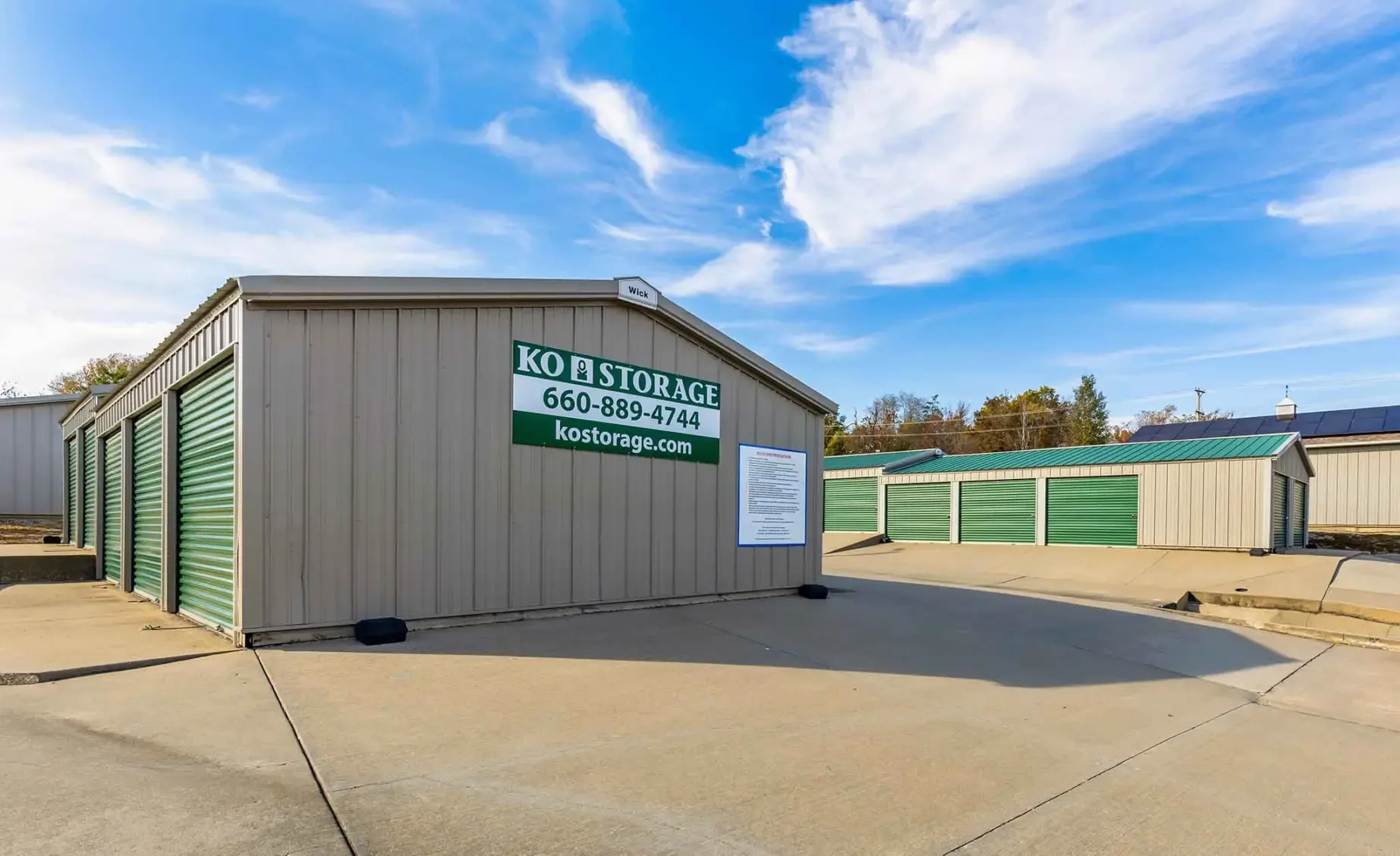 Drive up units at KO Self Storage