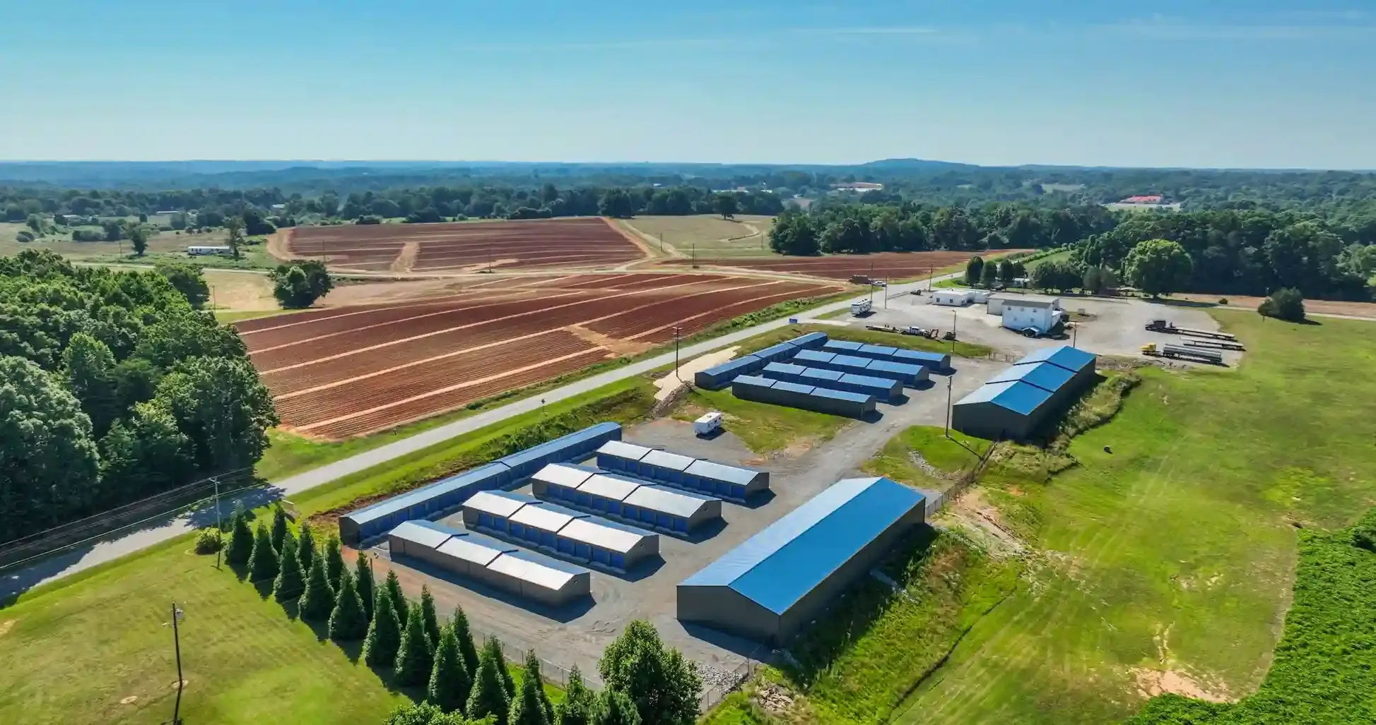 Above view of storage facility 