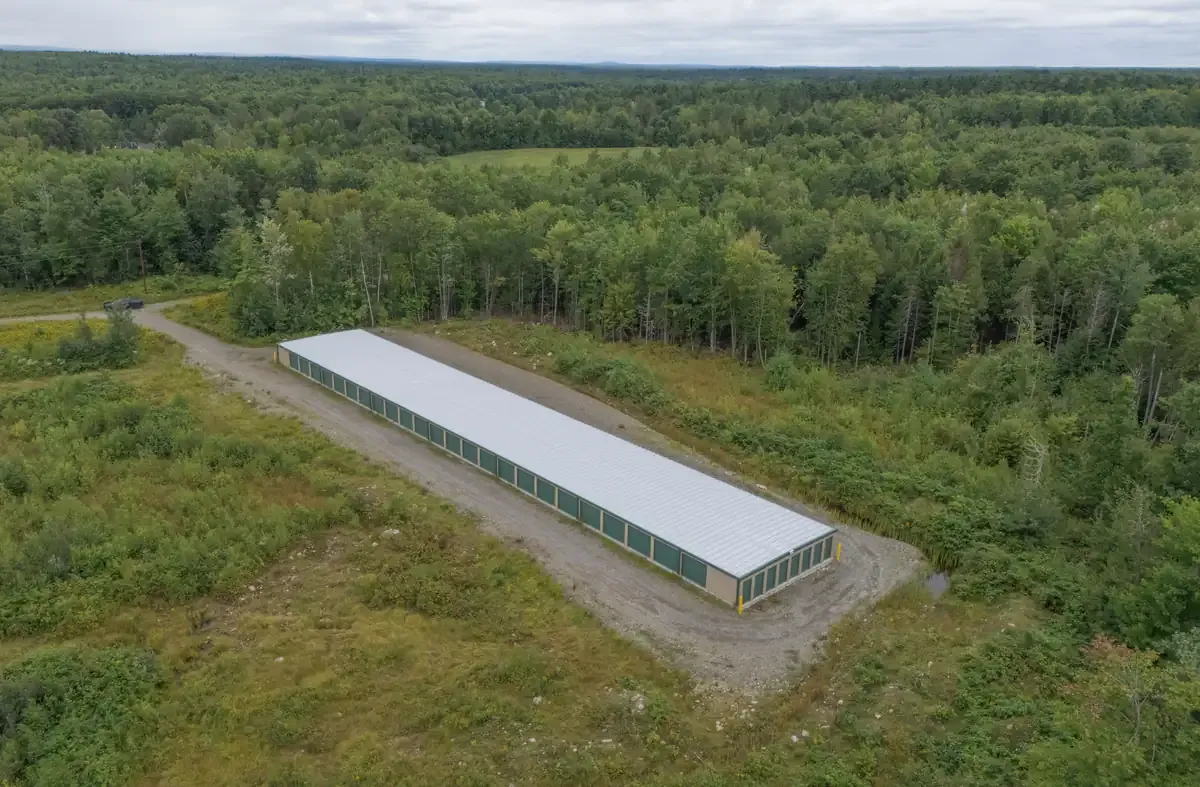 Above storage facility KO Storage of Pittsfield, ME