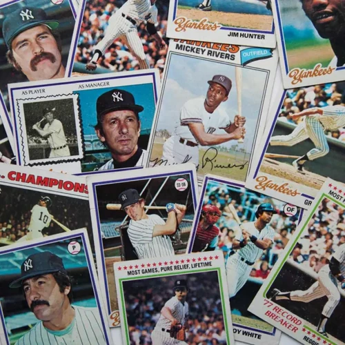 A pile of baseball cards ready to be graded.