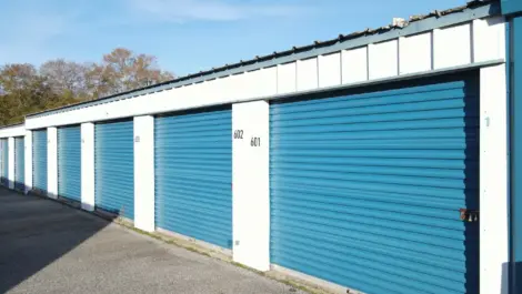 Secure indoor storage units with individual roll-up doors