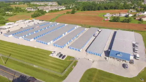 Drone view of the facility at KO storage of New Oxford - Carlisle Pike