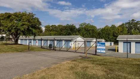 View of the storage facility from outside the perimeter fence.